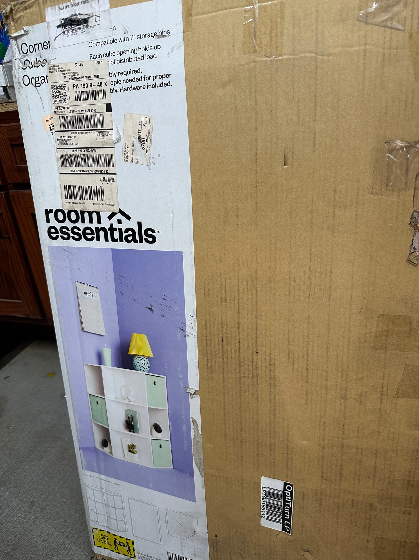 11" 9 Cube Corner Book Shelf White