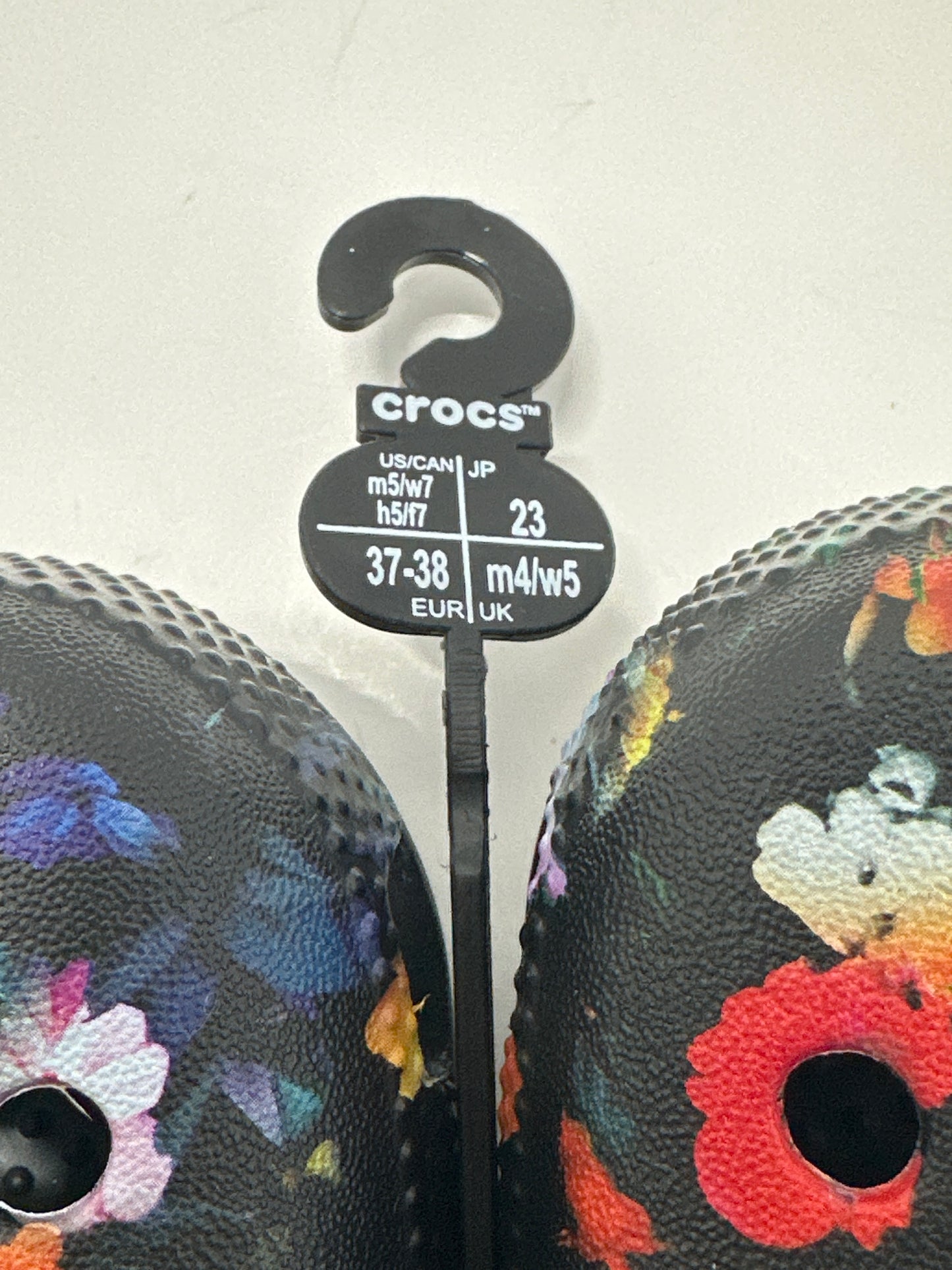 Crocs Classic Floral Print Clogs Black Women's M5 W7 EU 37-38