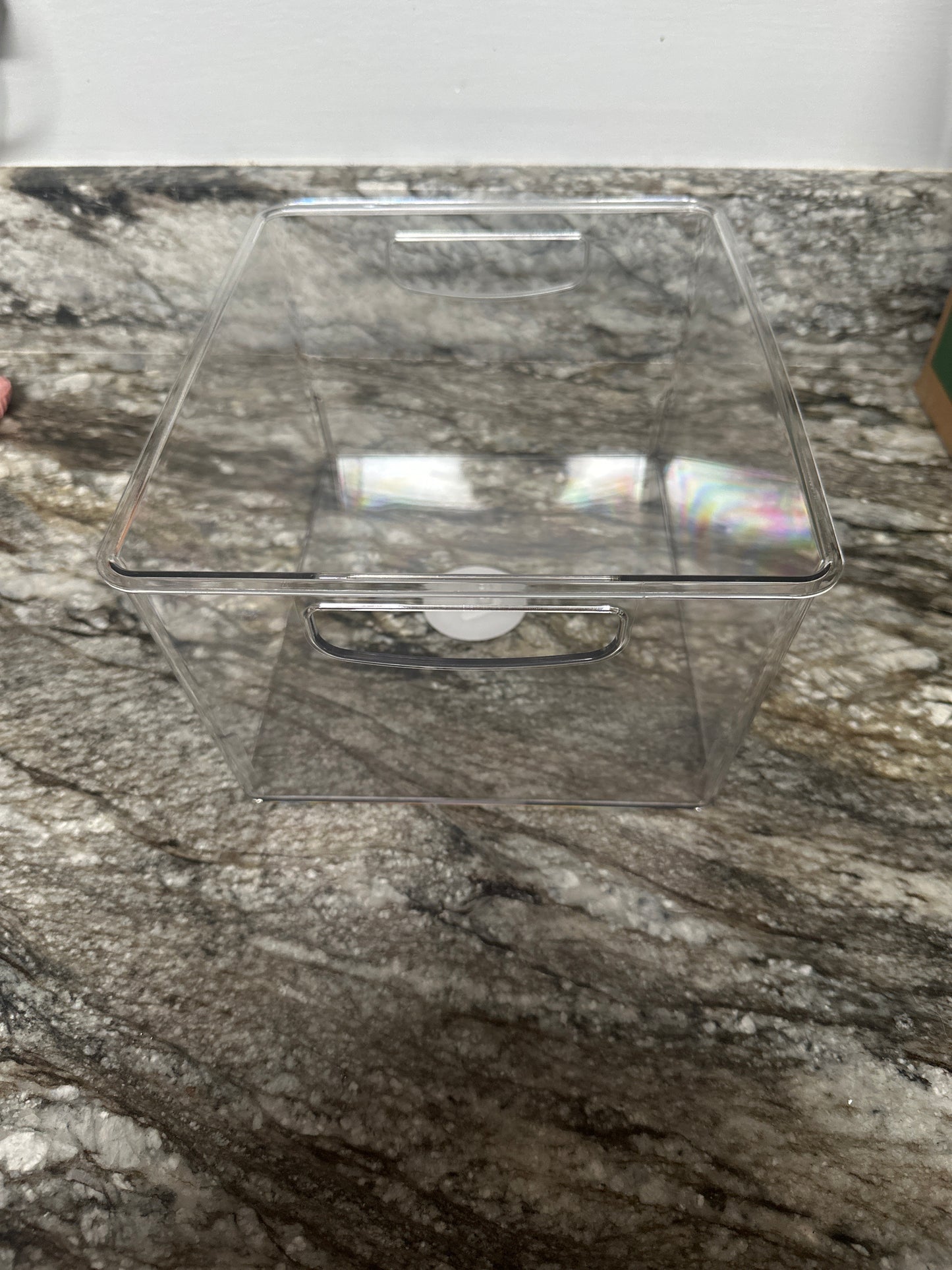 True Living Rectangular Storage Bin with Handle, Clear