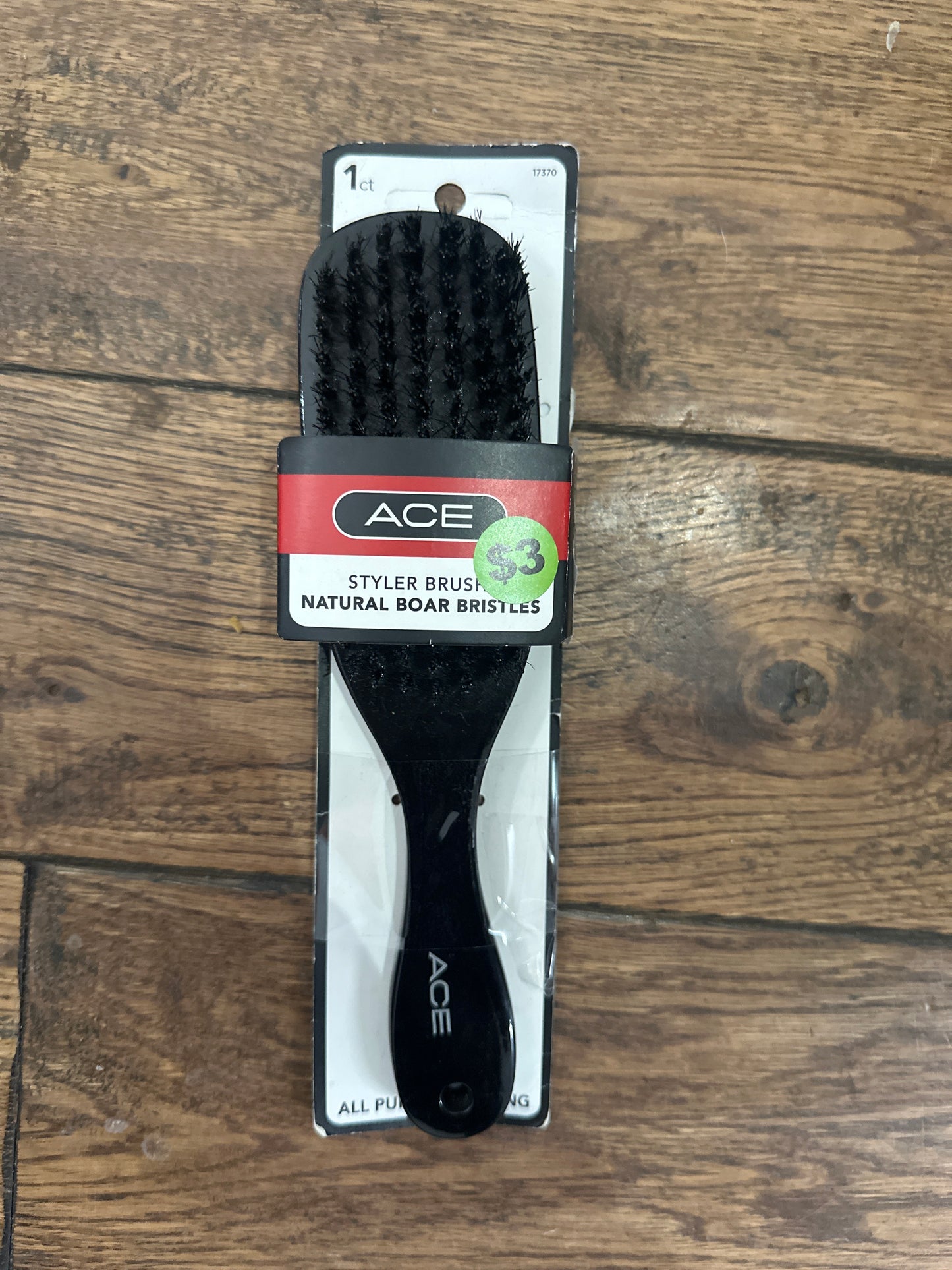 Ace Wood Natural Boar Bristles Styler Everyday Brush