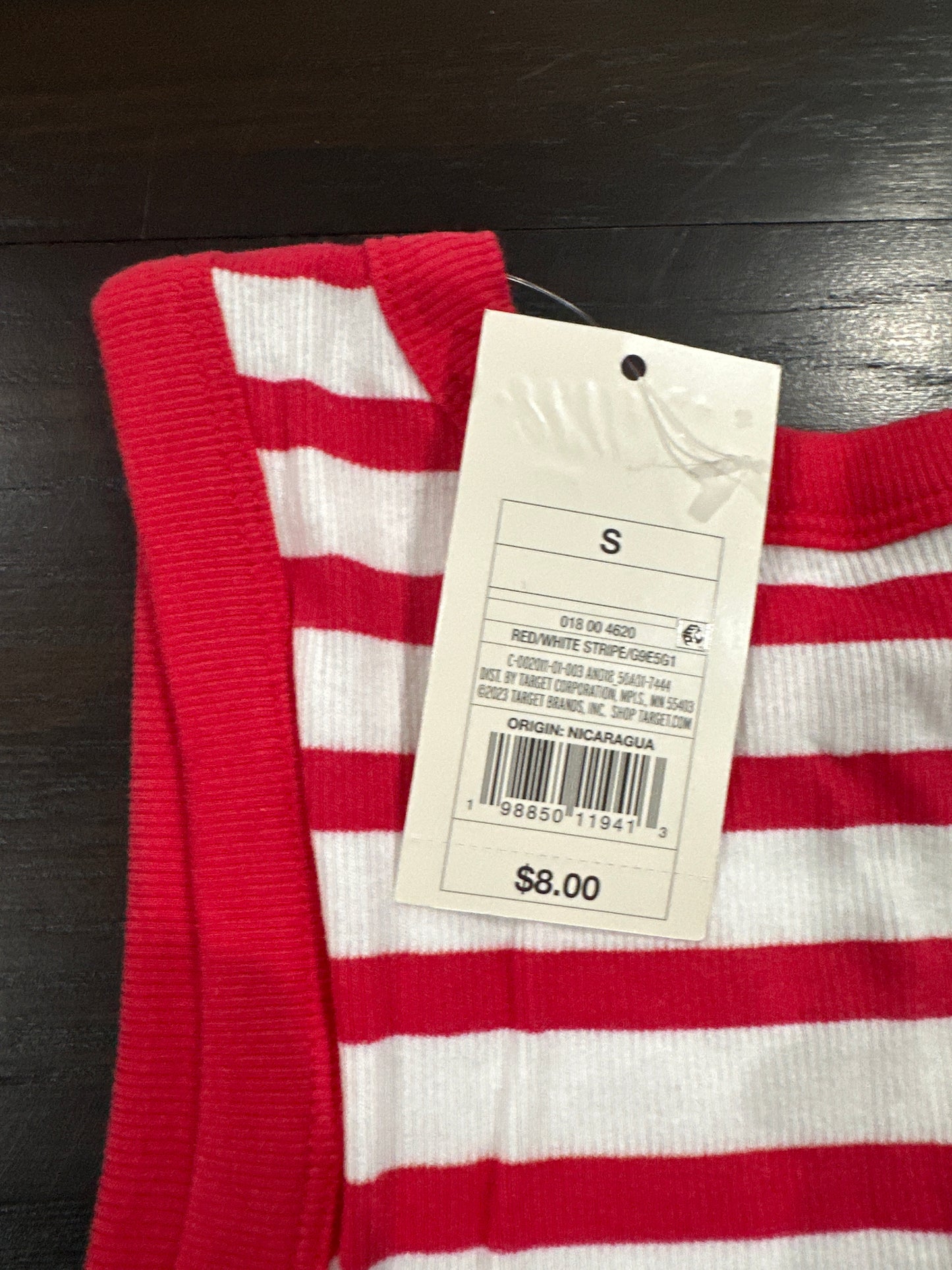 A New Day™ Red & White Striped Ribbed Tank Top – Size Small