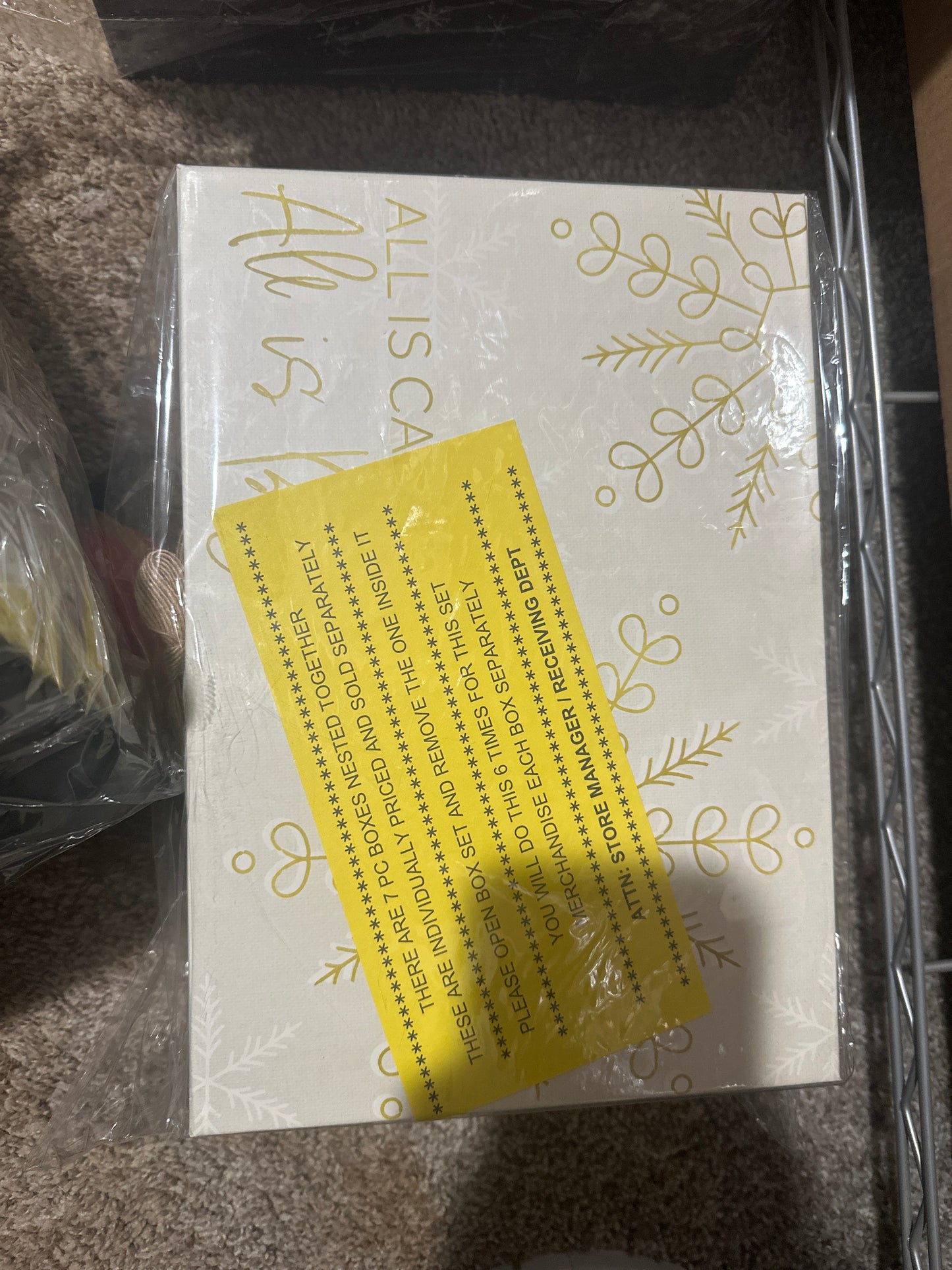 7 gold Nesting Boxes