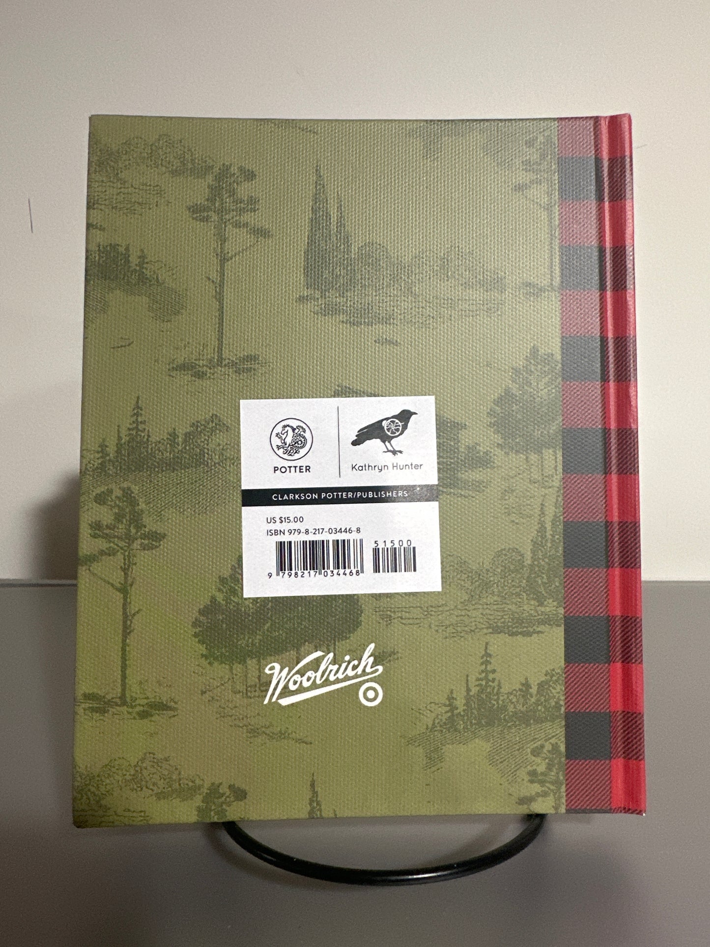 Woolrich Nature Journal Hardcover Green Plaid Spine Blank Lined Notebook
