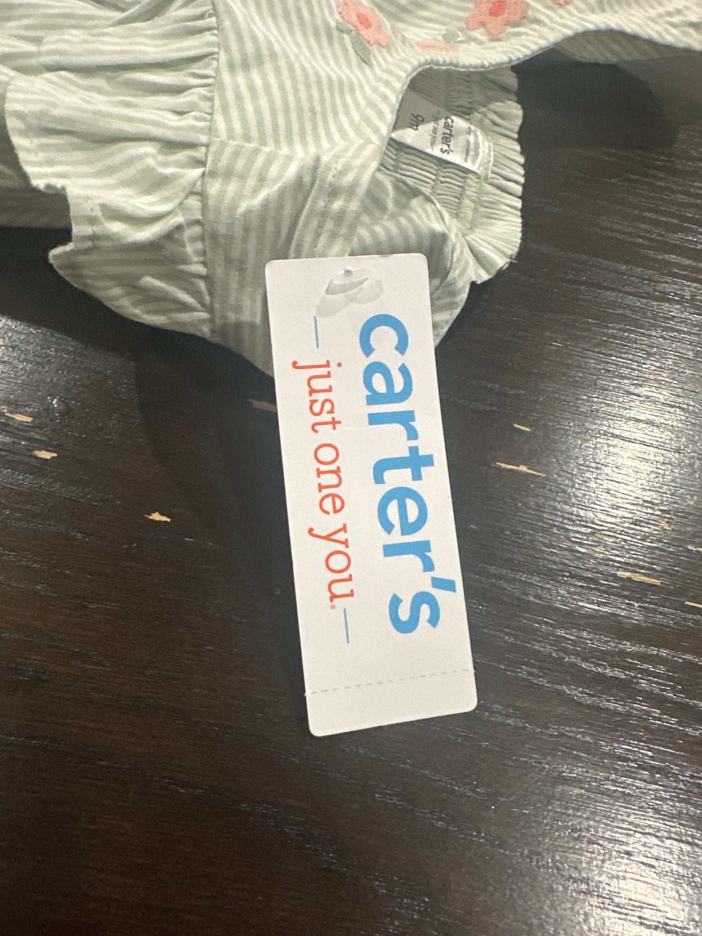 Carter’s Just One You Baby Girl Seersucker Dress – Stripe with Floral Embroidery