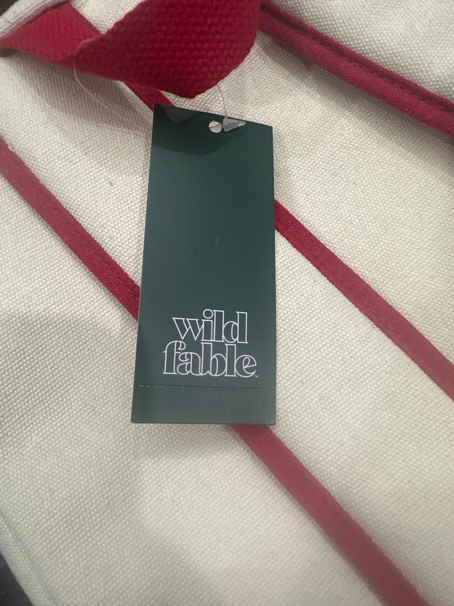 Wild Fable™ Canvas Backpack – Cream with Red Accents