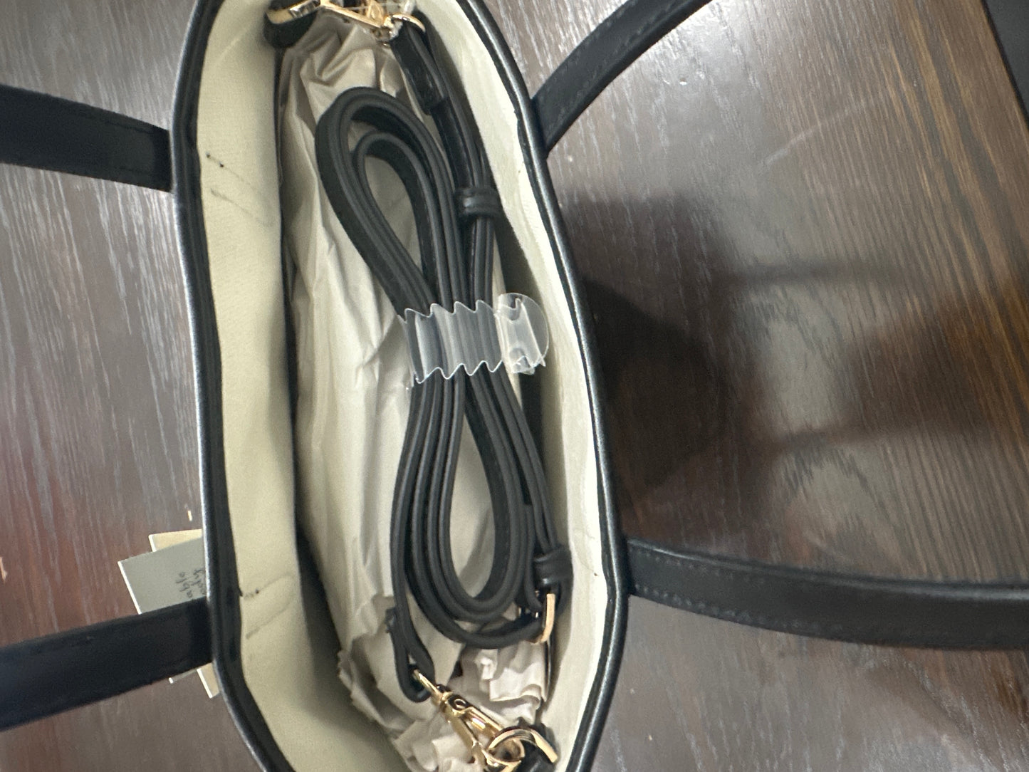 A New Day™ Black Monogram Tote Handbag with Detachable Crossbody Strap