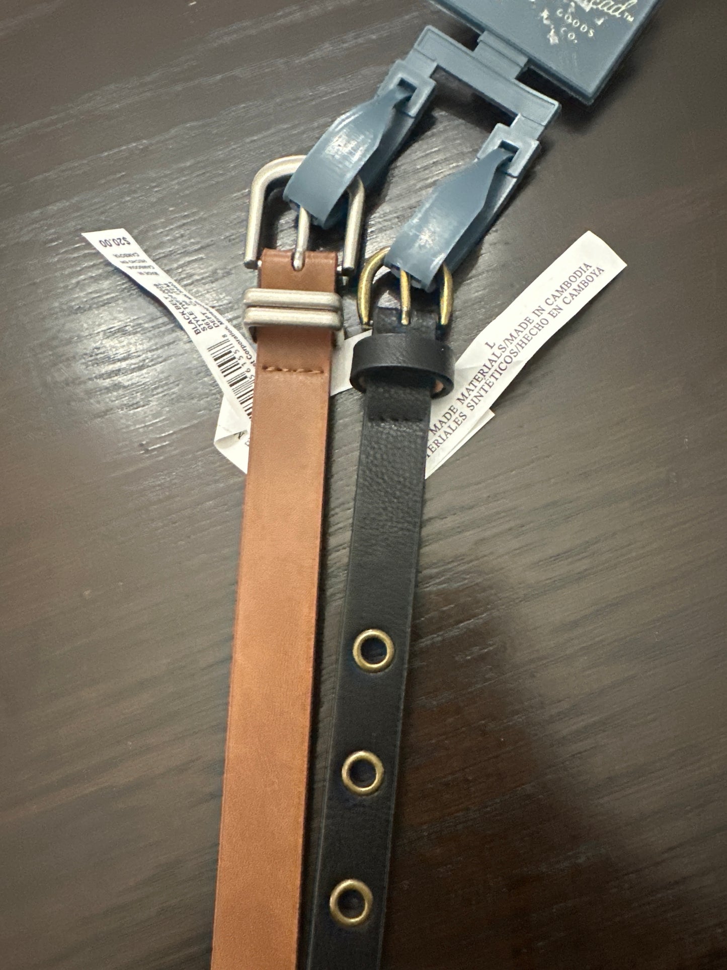 Universal Thread™ Women’s Skinny Belt 2-Pack – Black & Brown Faux Leather, Adjustable