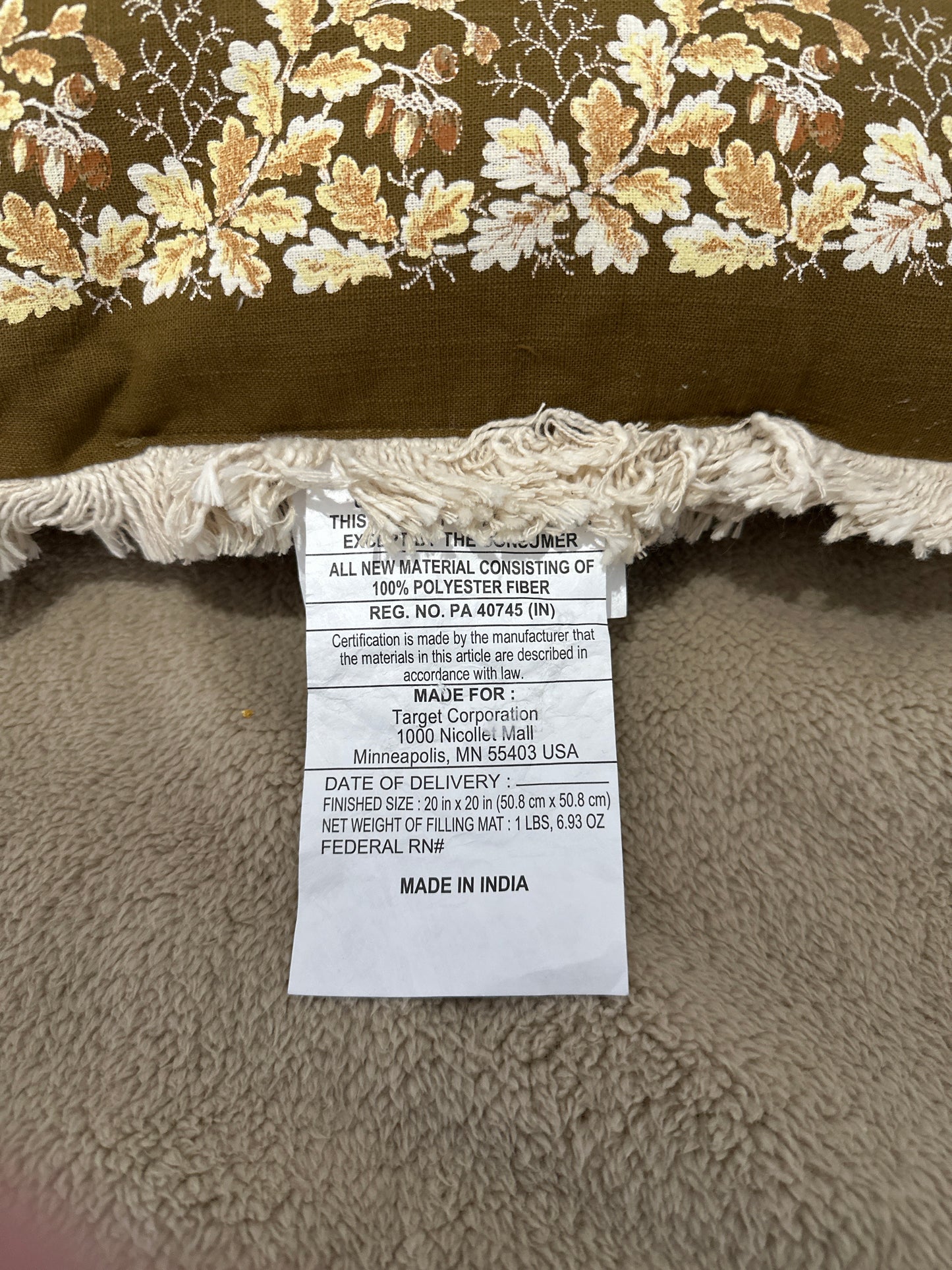 Threshold™ Embroidered Leaf Border Decorative Throw Pillow