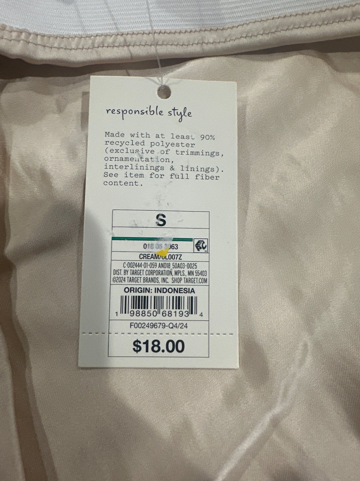 A New Day Satin Mini Skirt Cream Womens Flowy