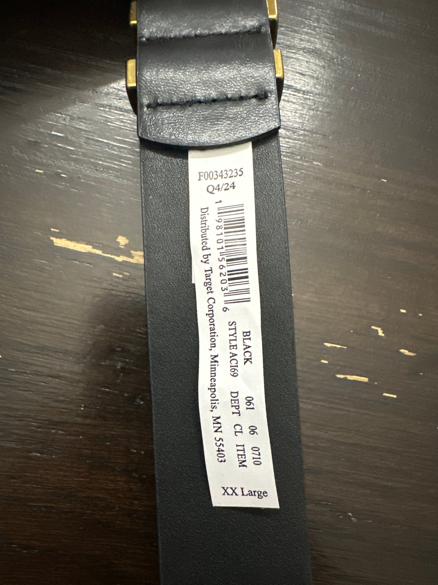 Universal Thread™ Black Faux Leather Belt with Gold Hardware