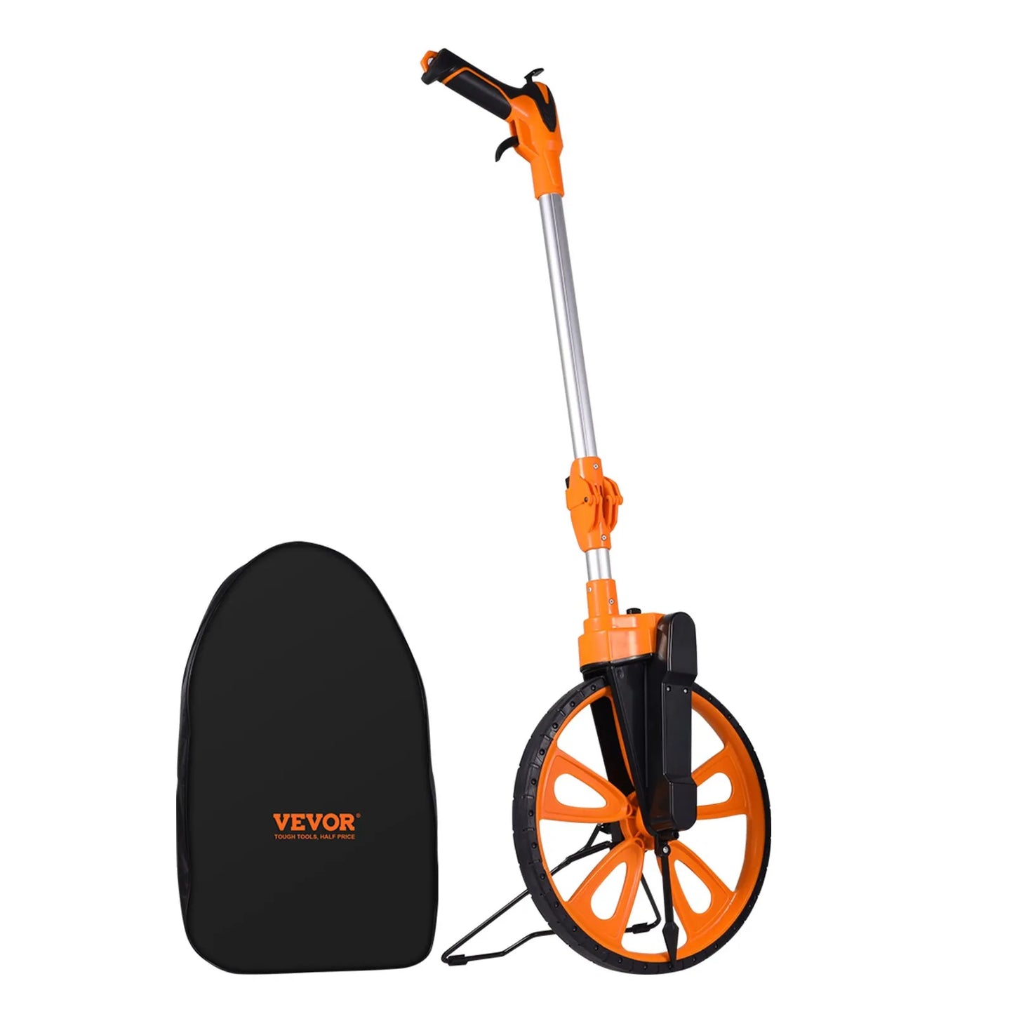 VEVOR Measuring Wheel in Inches, 12.5in Diameter Wheel, Centerline Design w/ Handbrake, 39.76-20.47 in Telescoping Measure Wheel,Measurement 0-9,999m with Bag (bag has damage)