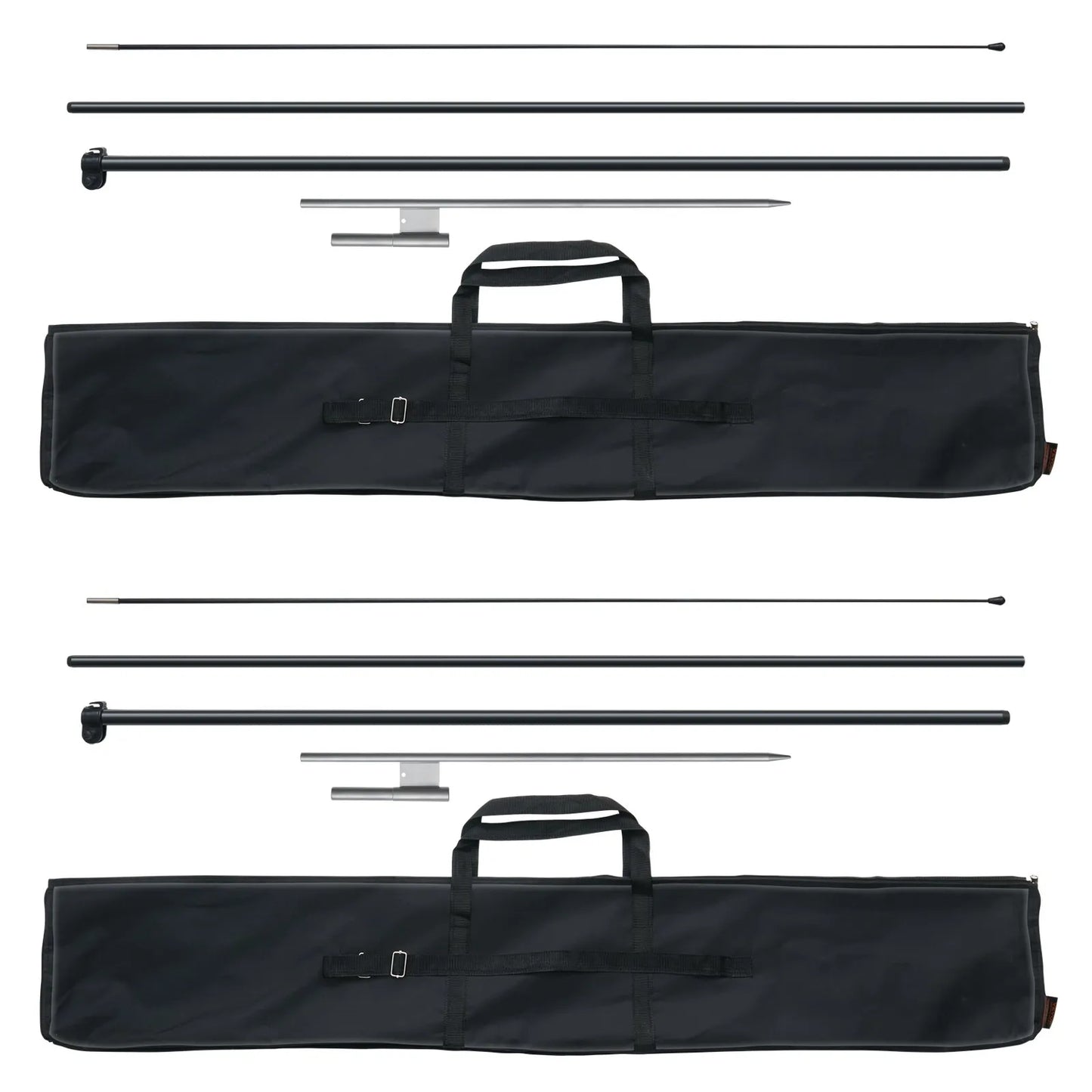 VEVOR Feather Flag Pole Kit, 2 Packs Swooper Flag Pole 12.7 ft, Sign Flag Poles for Business Advertising Flags Outdoor, with Ground Stakes and A Carrying Bag (Flag Not Included)