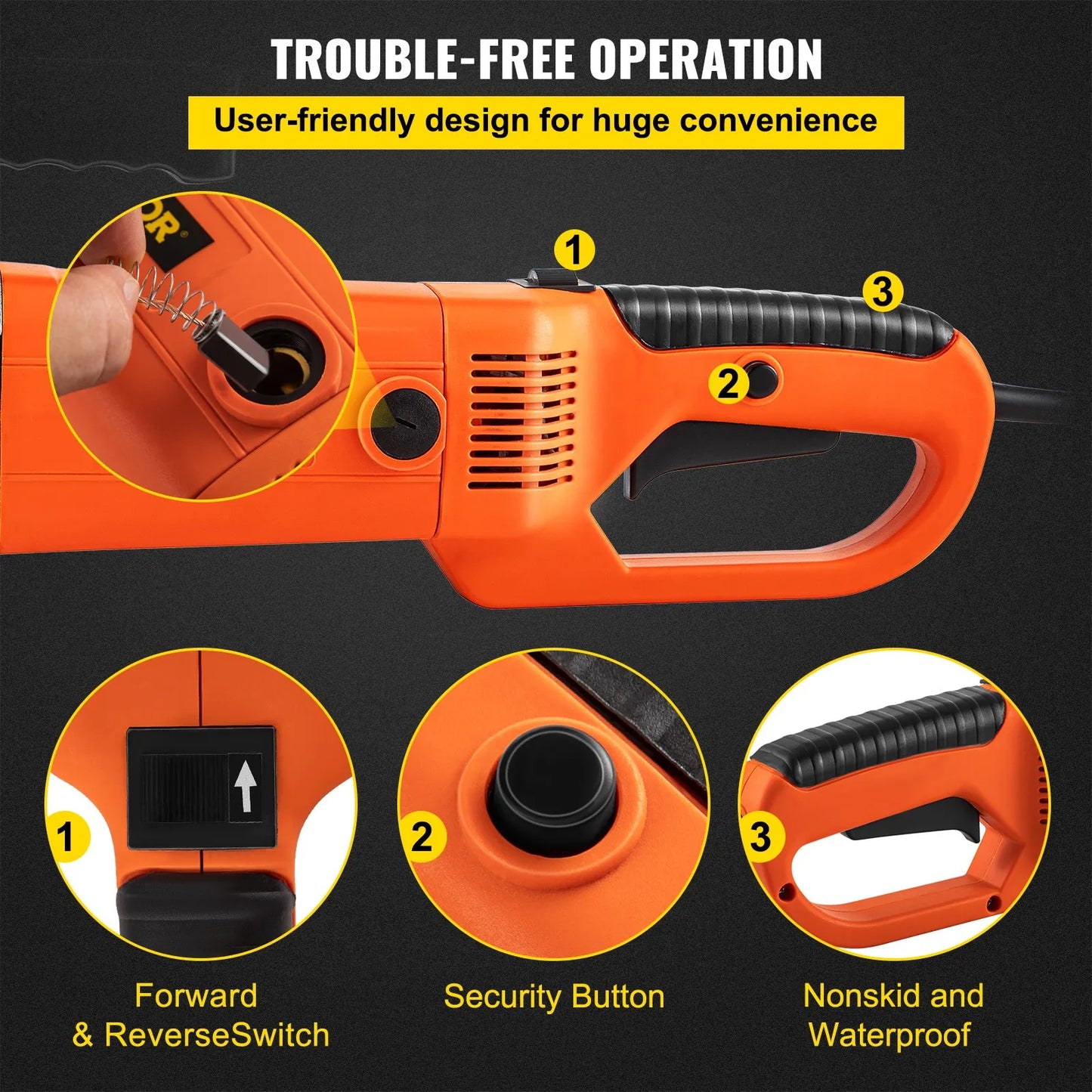 VEVOR Electric Pipe Threader, 2300W Pipe Threading Machine with 6 Dies 1/2"-2", 110V Hand-held Pipe Threader Machine with Copper Motor, Portable Electric Pipe Threading Kit with Carrying Case