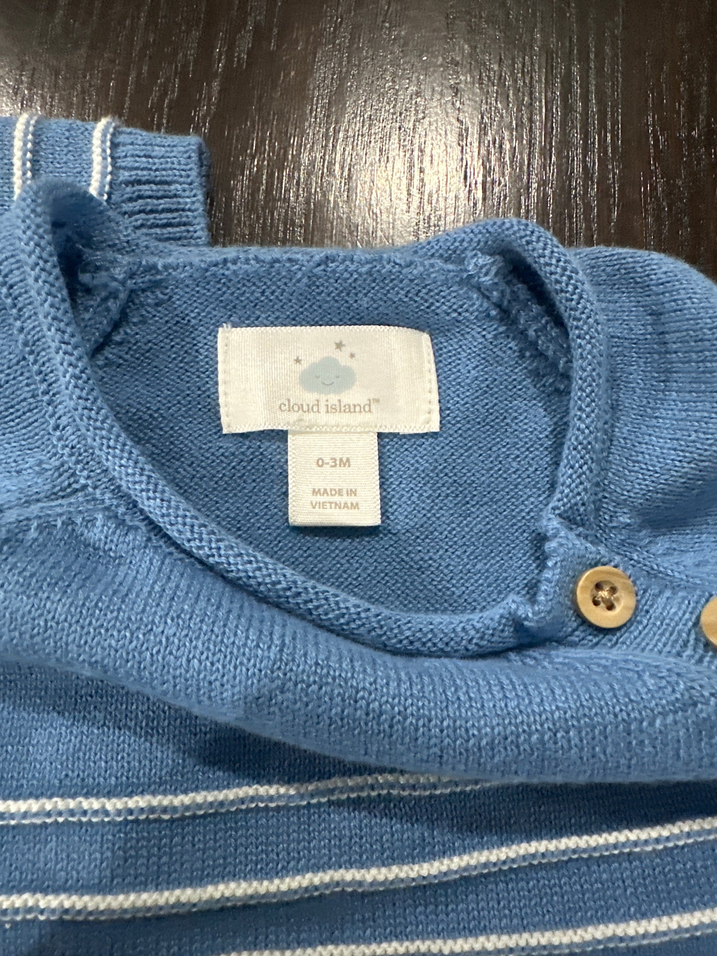 Cloud Island™ 2-Piece Knit Outfit Set – Striped Sweater & Matching Shorts