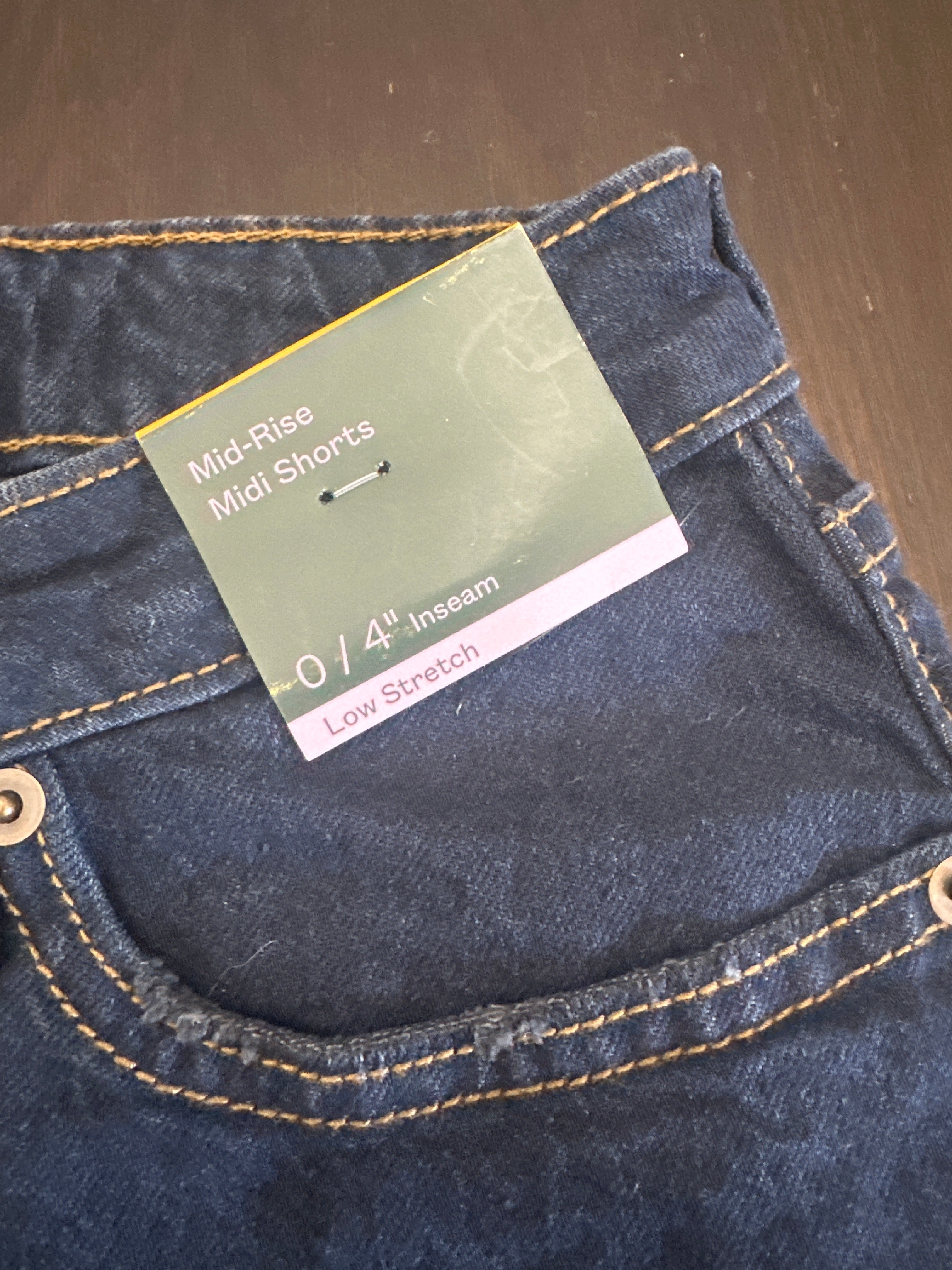 Women's Mid-Rise Midi Denim Shorts – Low Stretch