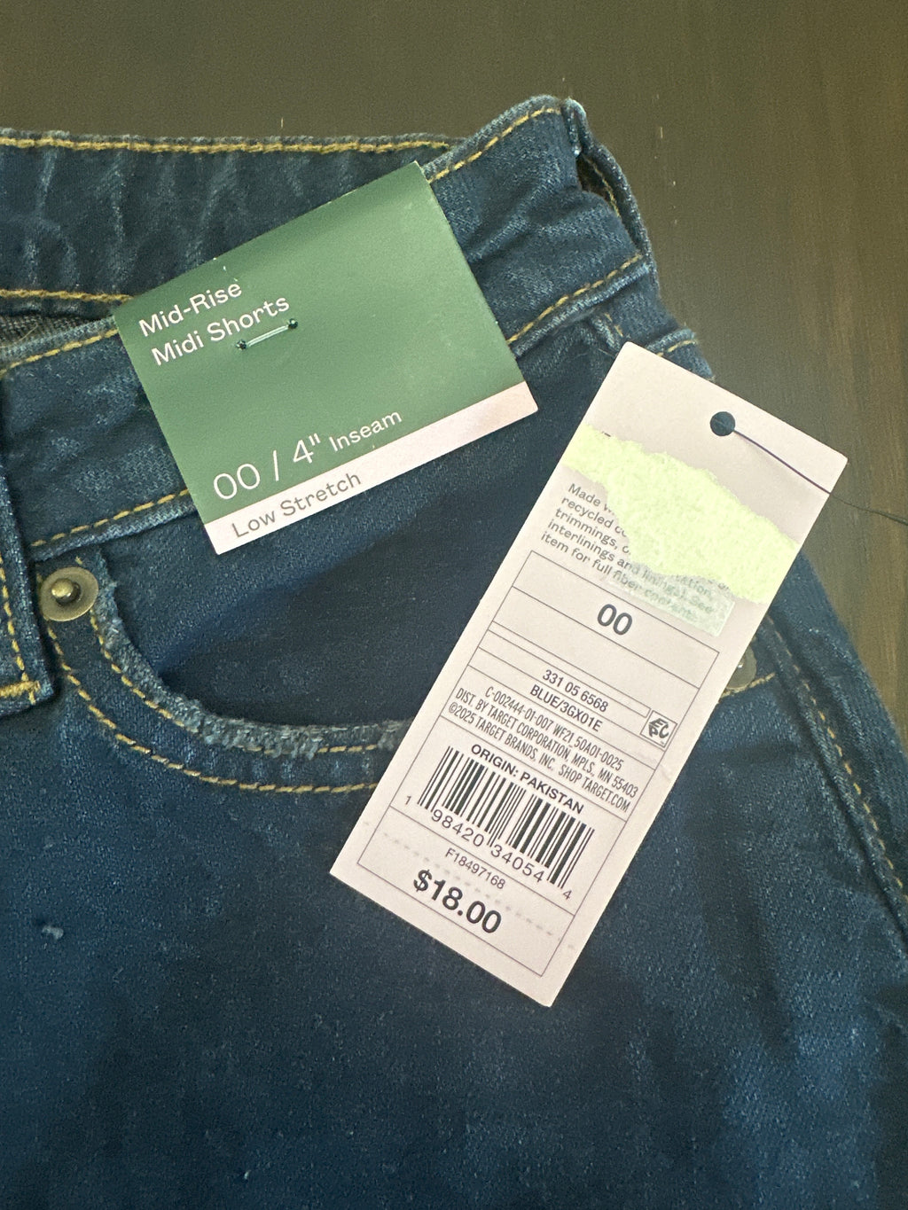 Women's Mid-Rise Midi Denim Shorts – Low Stretch