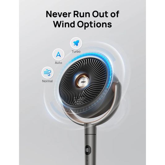 Dreo Quiet Osciallating Pedestal Fan, 9 Speeds, 3 Modes, 120°+120° Oscillating Quiet Fan