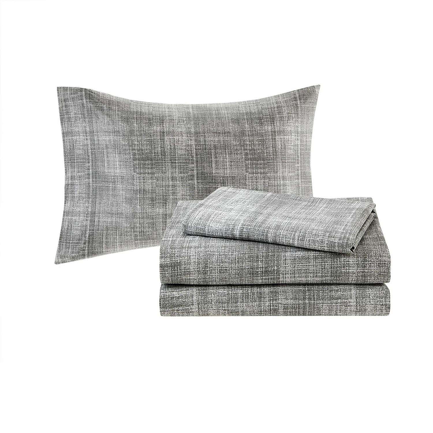 Madison Park Essentials Barret Comforter Set with Cotton Bed Sheets and Throw Pillow Cal King