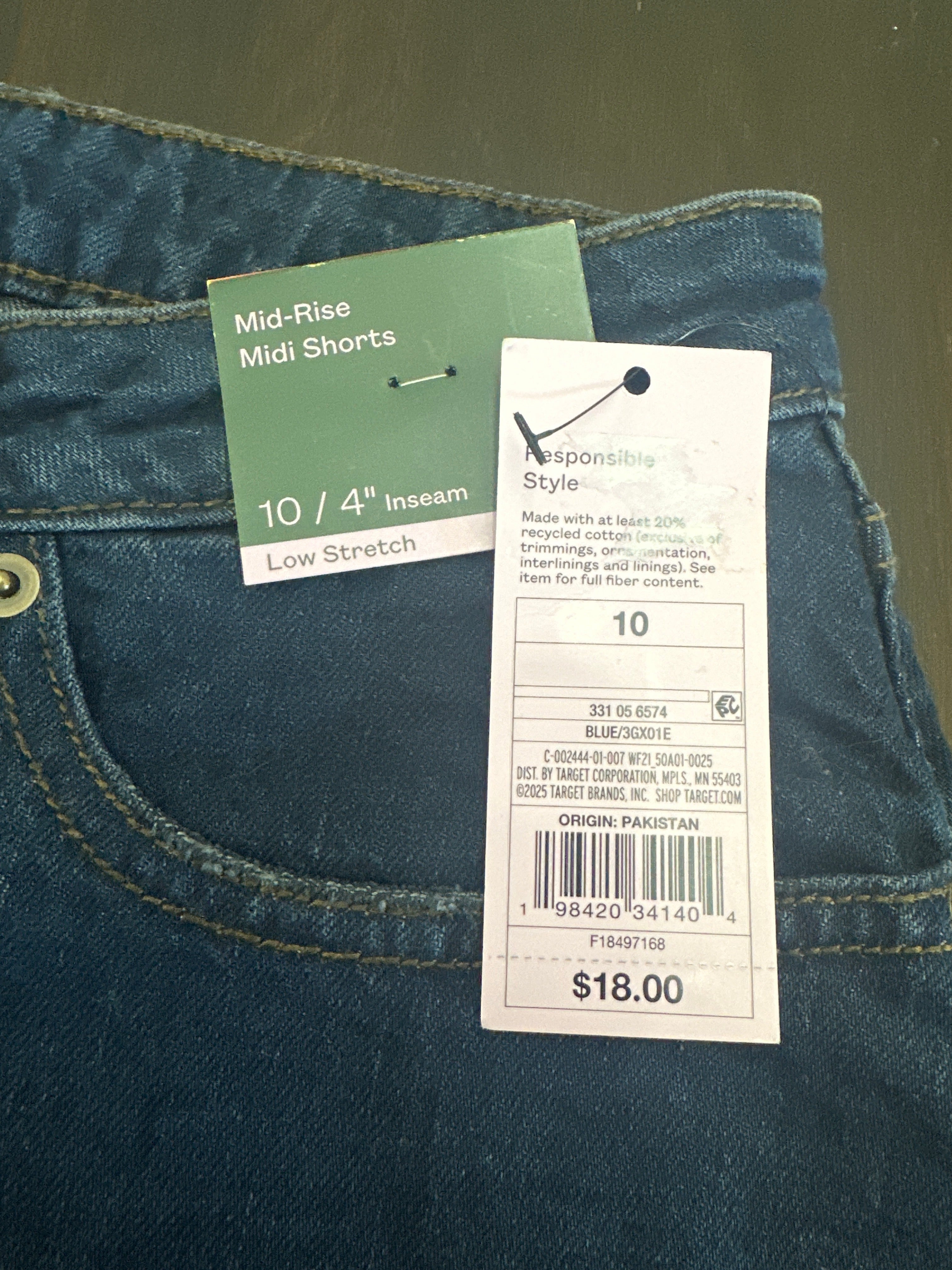 Women's Mid-Rise Midi Denim Shorts – Low Stretch