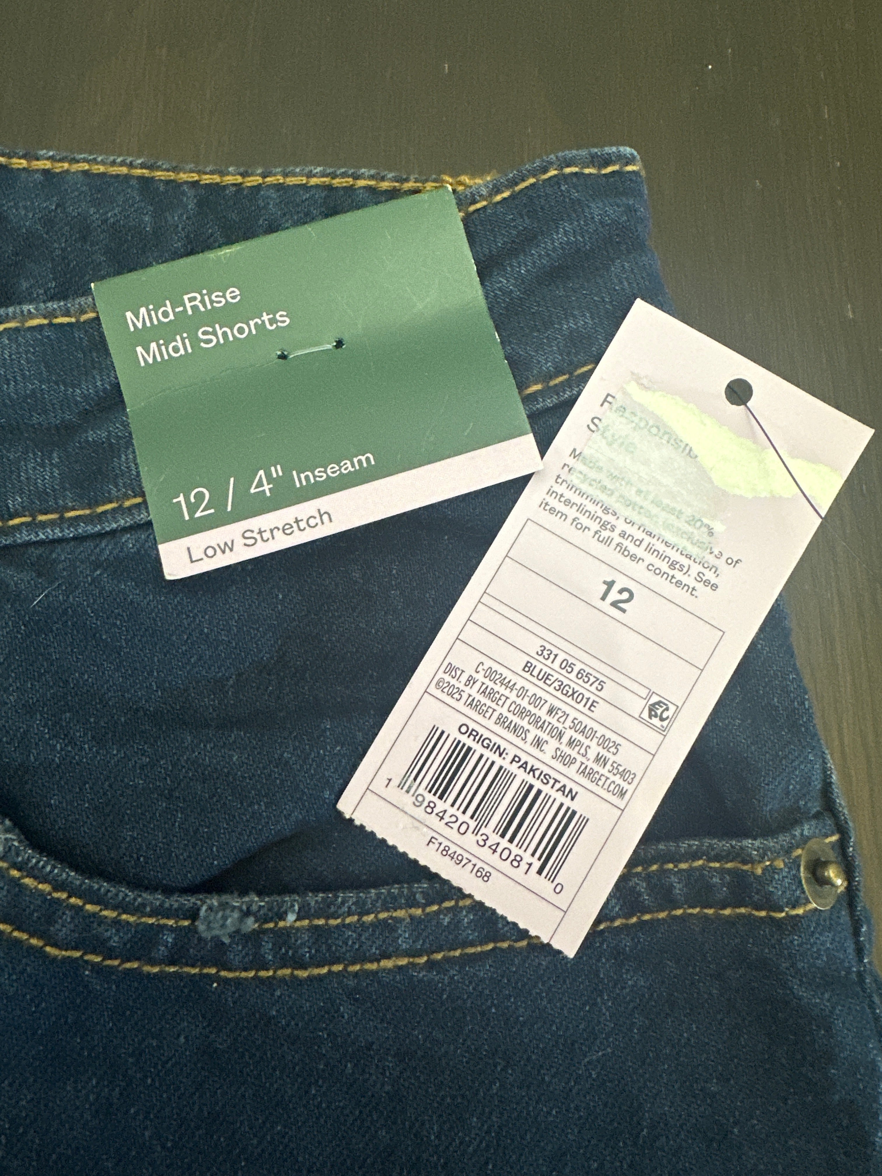 Women's Mid-Rise Midi Denim Shorts – Low Stretch