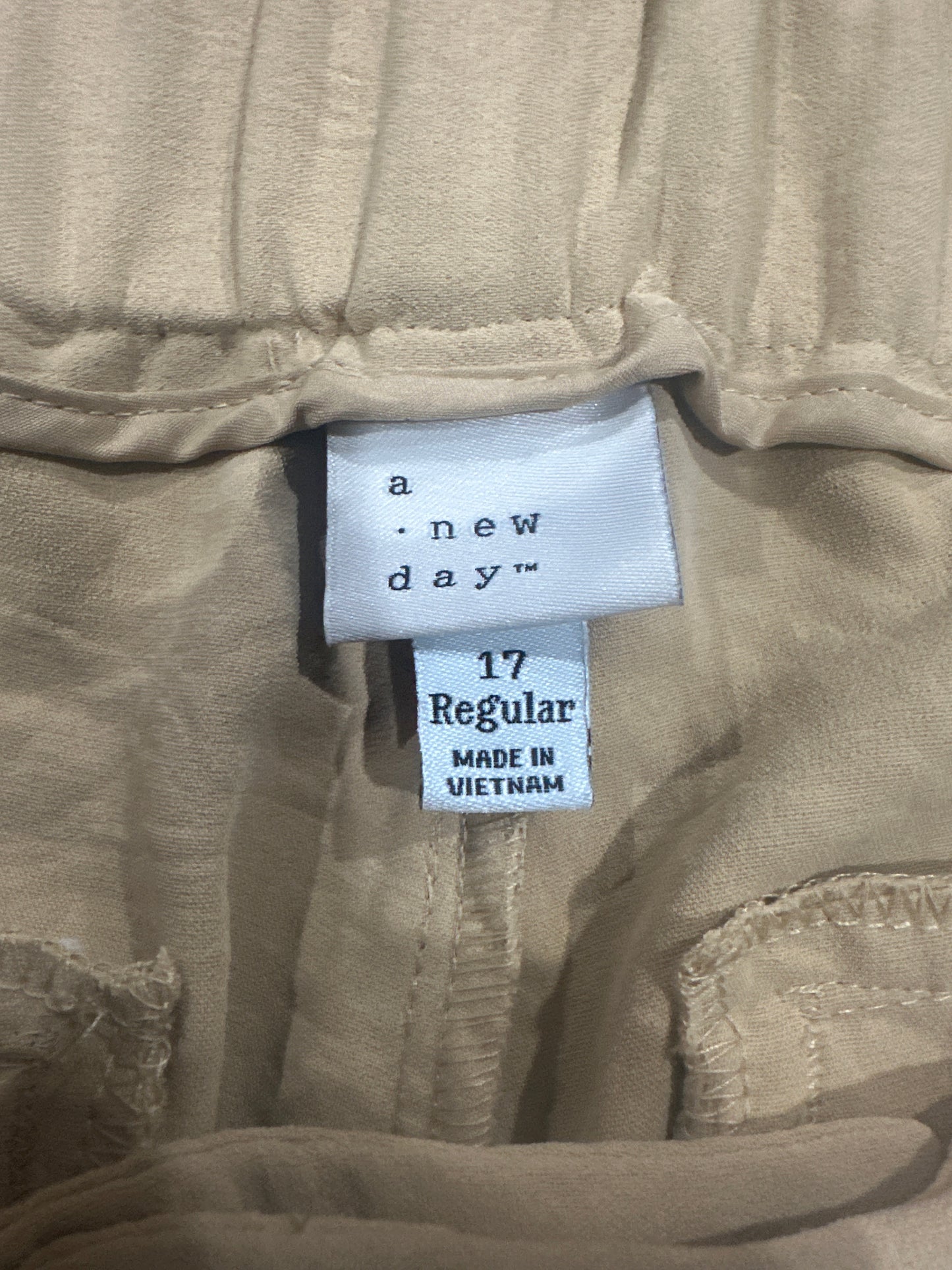 A New Day Women's Beige Pull On Wide Leg Pants Regular