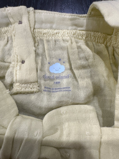 Cloud Island Baby Long-Sleeve Romper with Bow – Yellow