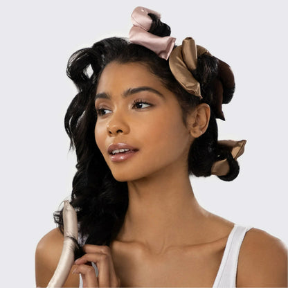 Kitsch Flexi Rods Heatless Hair Curler, Satin Covered Curling Rod, Rosewood 6pcs