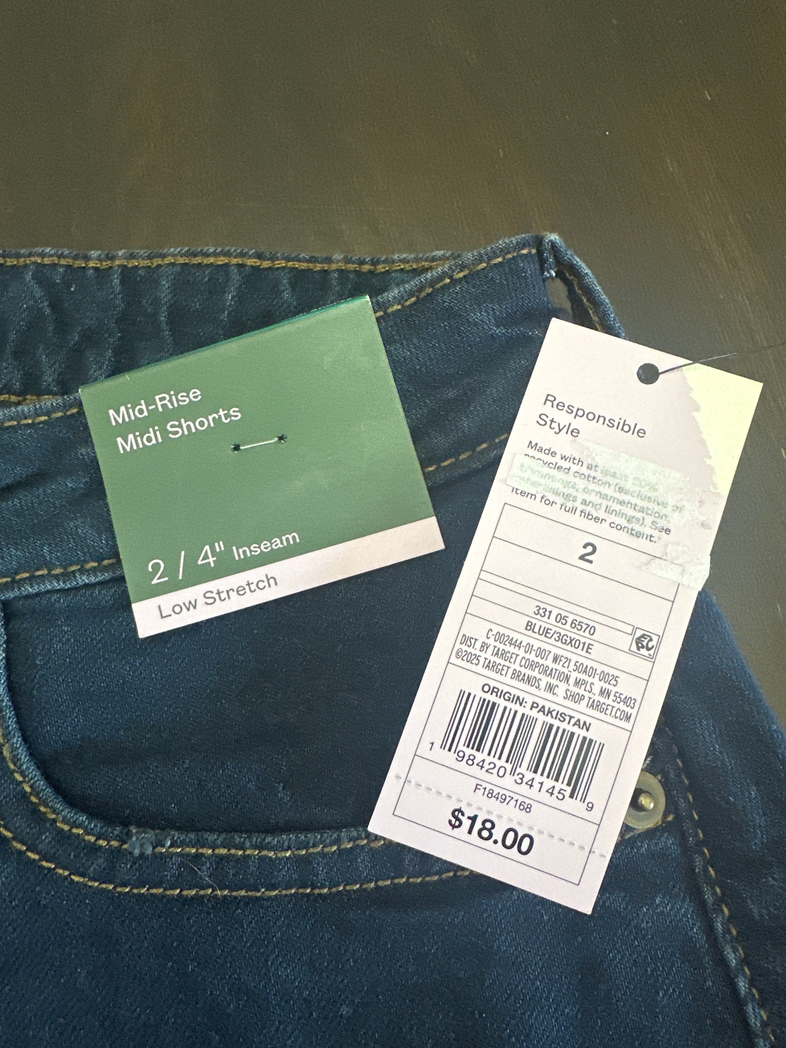 Women's Mid-Rise Midi Denim Shorts – Low Stretch