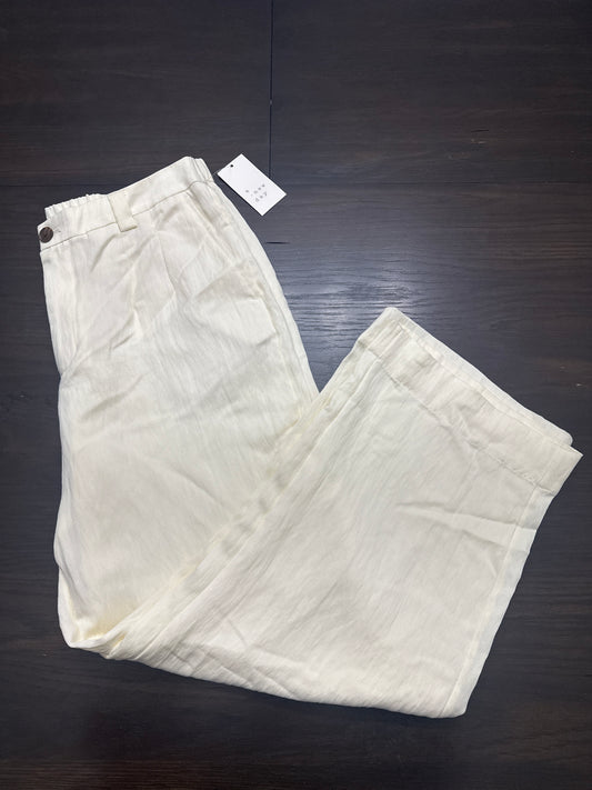 A New Day™ Off-White Linen-Blend Ankle Pants – Women’s Size 14