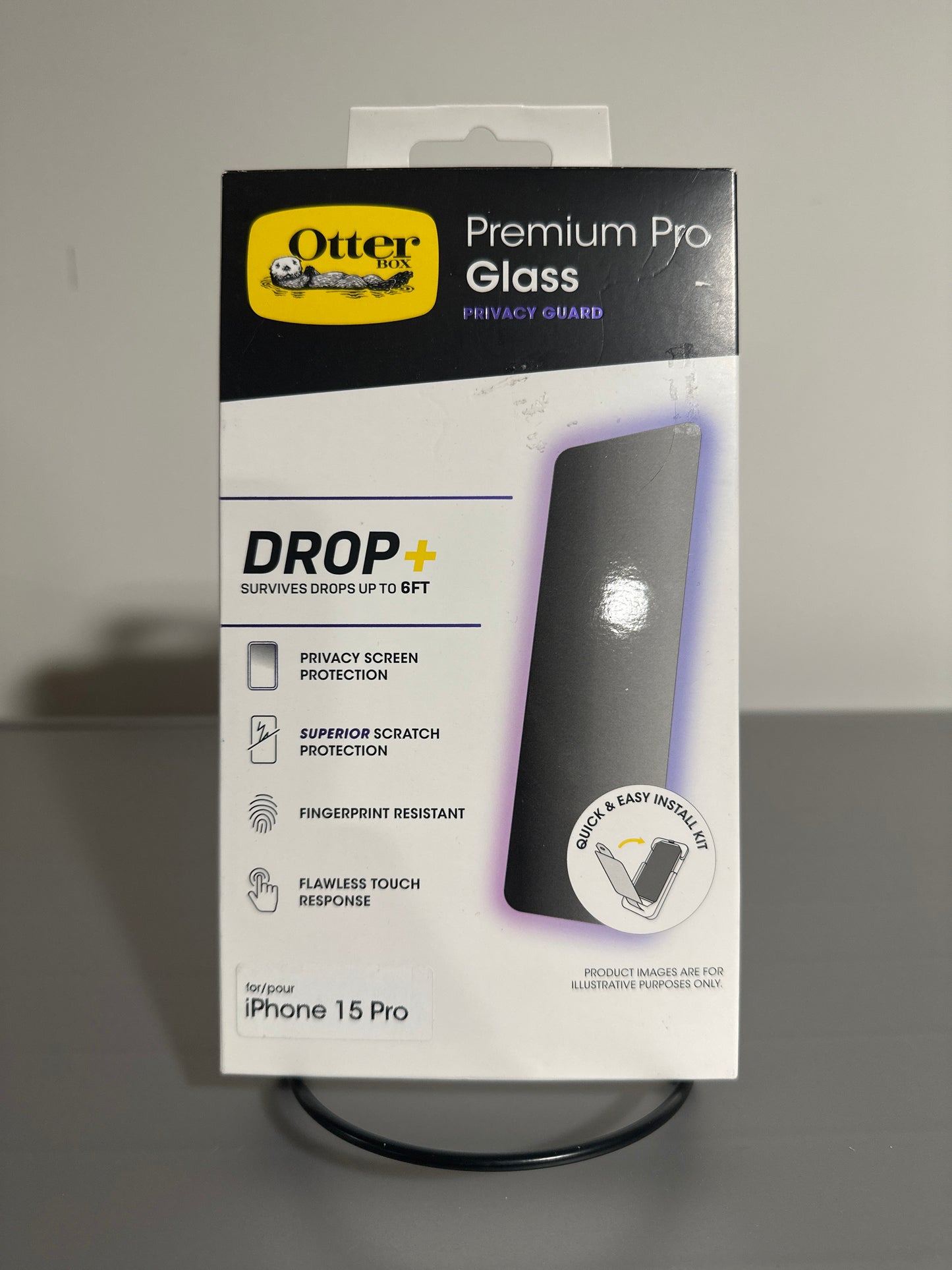 OtterBox Premium Pro Glass Privacy Screen Protector for iPhone 15 Pro