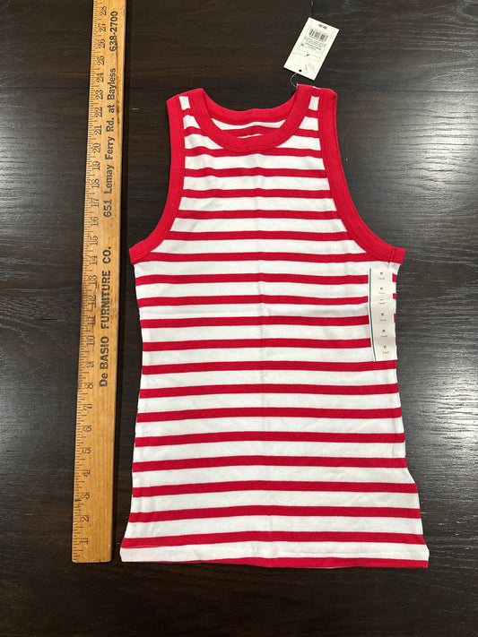 A New Day Red & White Striped Ribbed Tank Top – Women's Size M