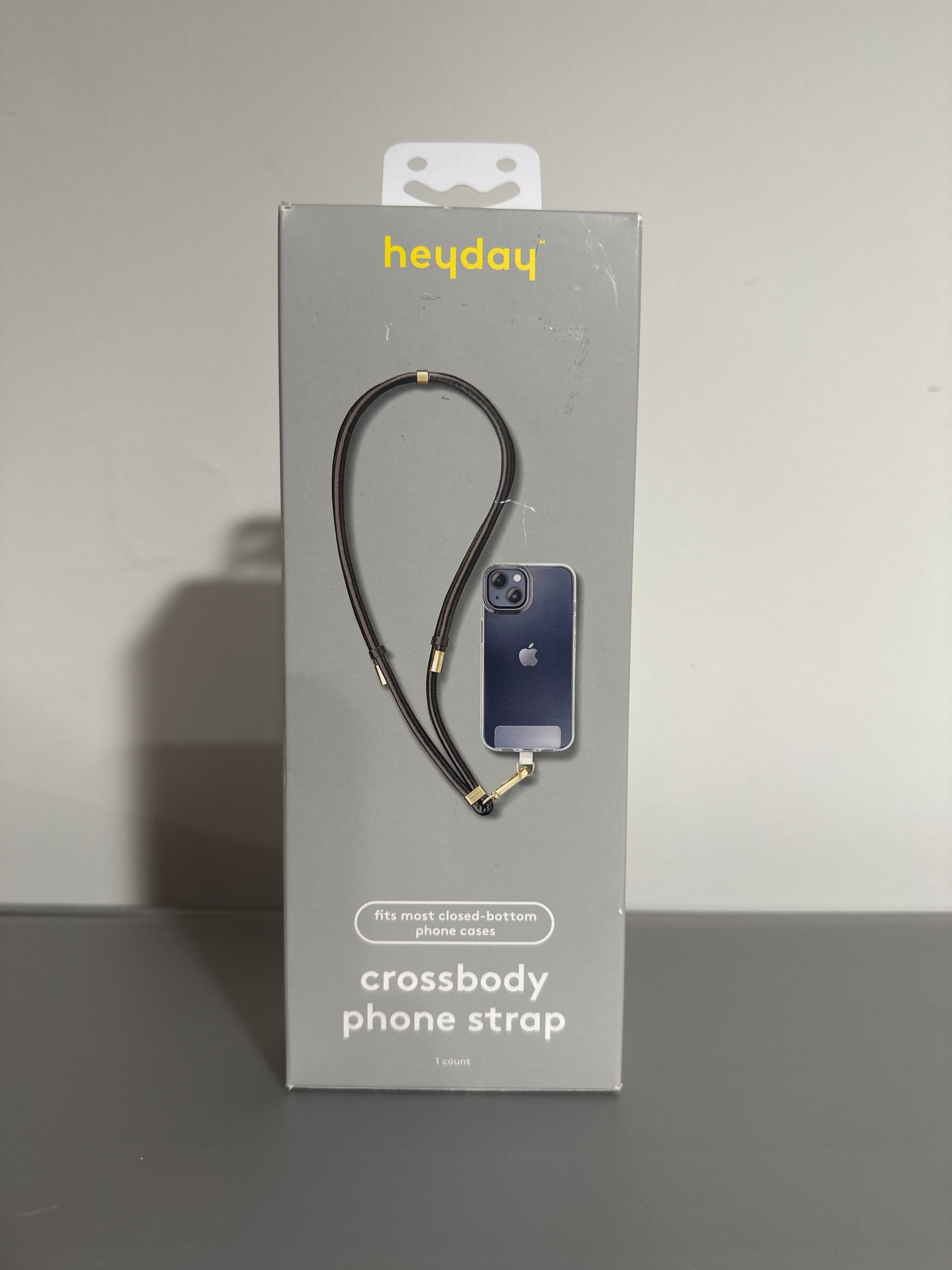 Heyday Crossbody Phone Strap – Universal Hands-Free Phone Lanyard Black