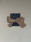 Universal Thread Textured Fabric Hair Bow Clip Neutral Beige