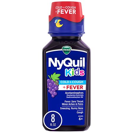 Vicks NyQuil Kids' Cough & Cold + Fever Liquid - Grape - 8 fl oz