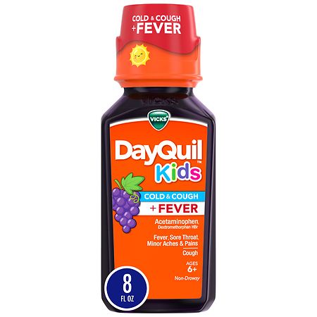 Vicks DayQuil Kids' Cough & Cold + Fever Liquid - Grape - 8 fl oz