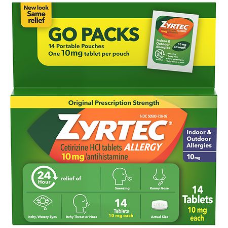 Zyrtec 24 Hour Allergy Relief Tablets - Cetirizine HCl - 14ct