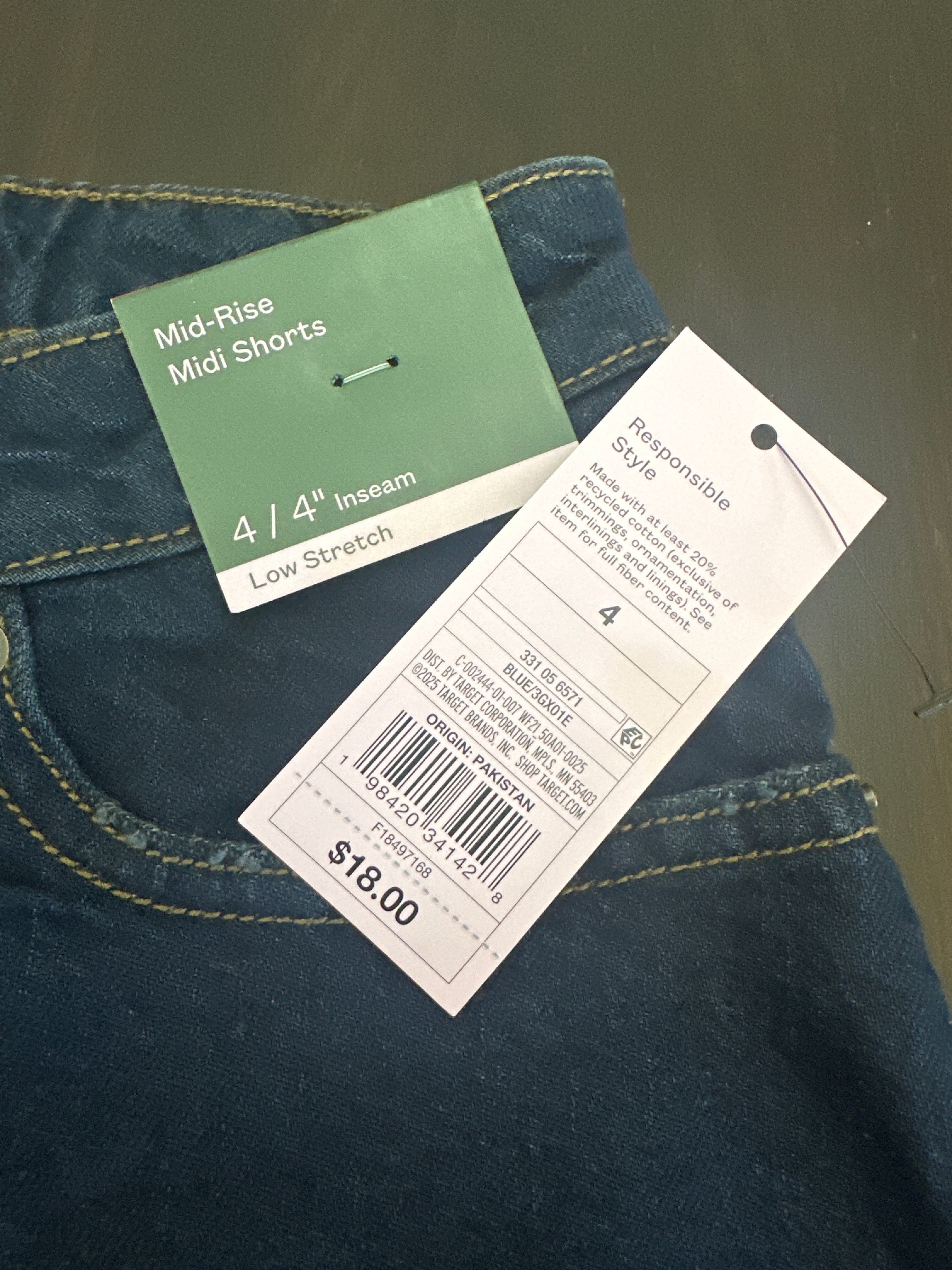 Women's Mid-Rise Midi Denim Shorts – Low Stretch