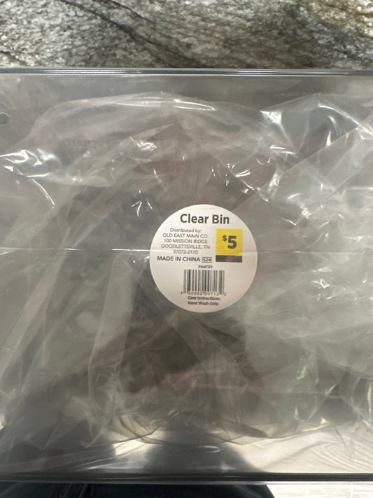 True Living Rectangular Storage Bin with Handle, Clear