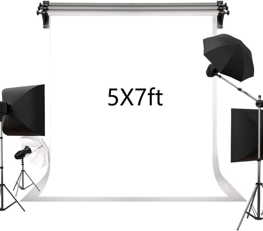 Kate 5ft×7ft Solid White Backdrop Portrait Background for Photography Studio Children and Headshots Background for Photography Video and Television