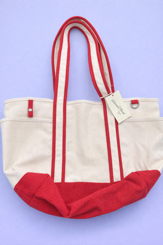 Universal Thread™ Canvas Tote Bag – Red & Natural – Large Everyday Carryall