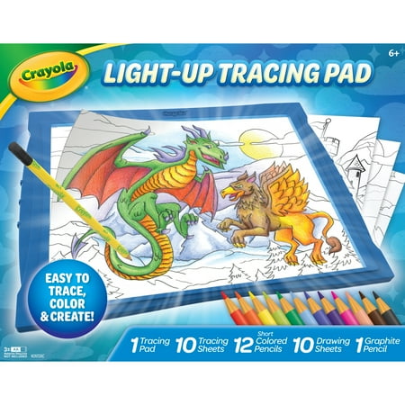 Crayola Light-Up Tracing Pad  Blue  Colored Pencils  Holiday Gift for Kids & Artists  Arts & Craft Supplies  Kids Toys  Christmas Activity