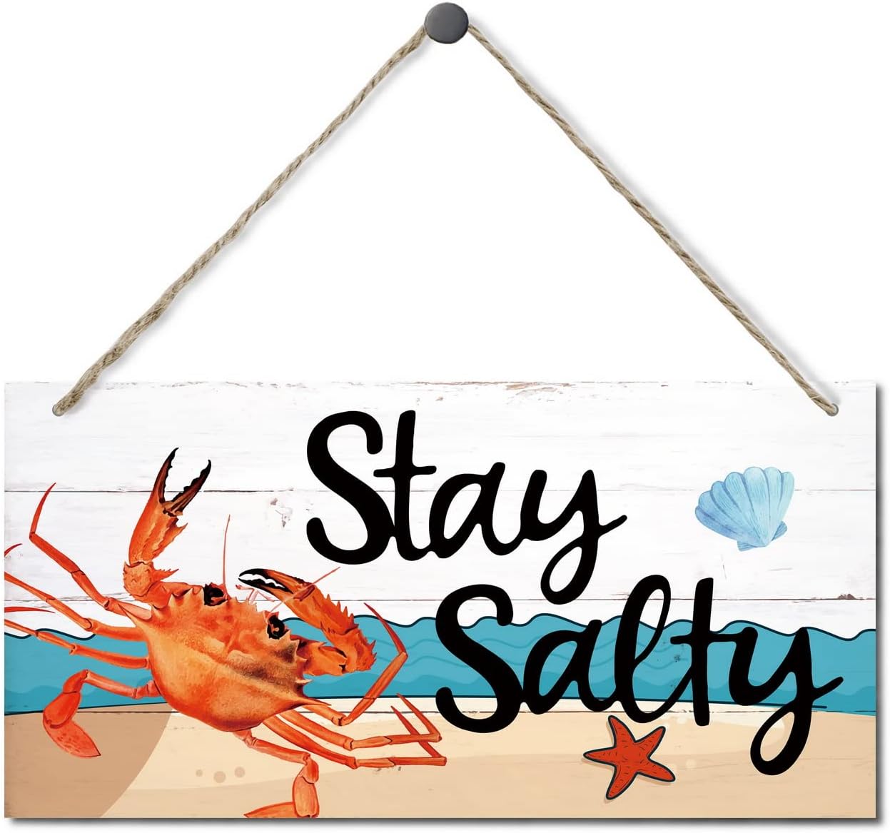 Stay Salty Sign Decor, Hanging Wood Sign