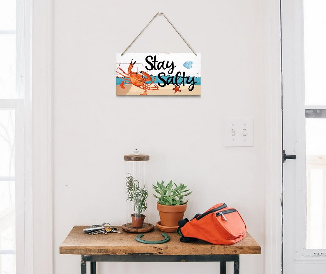 Stay Salty Sign Decor, Hanging Wood Sign