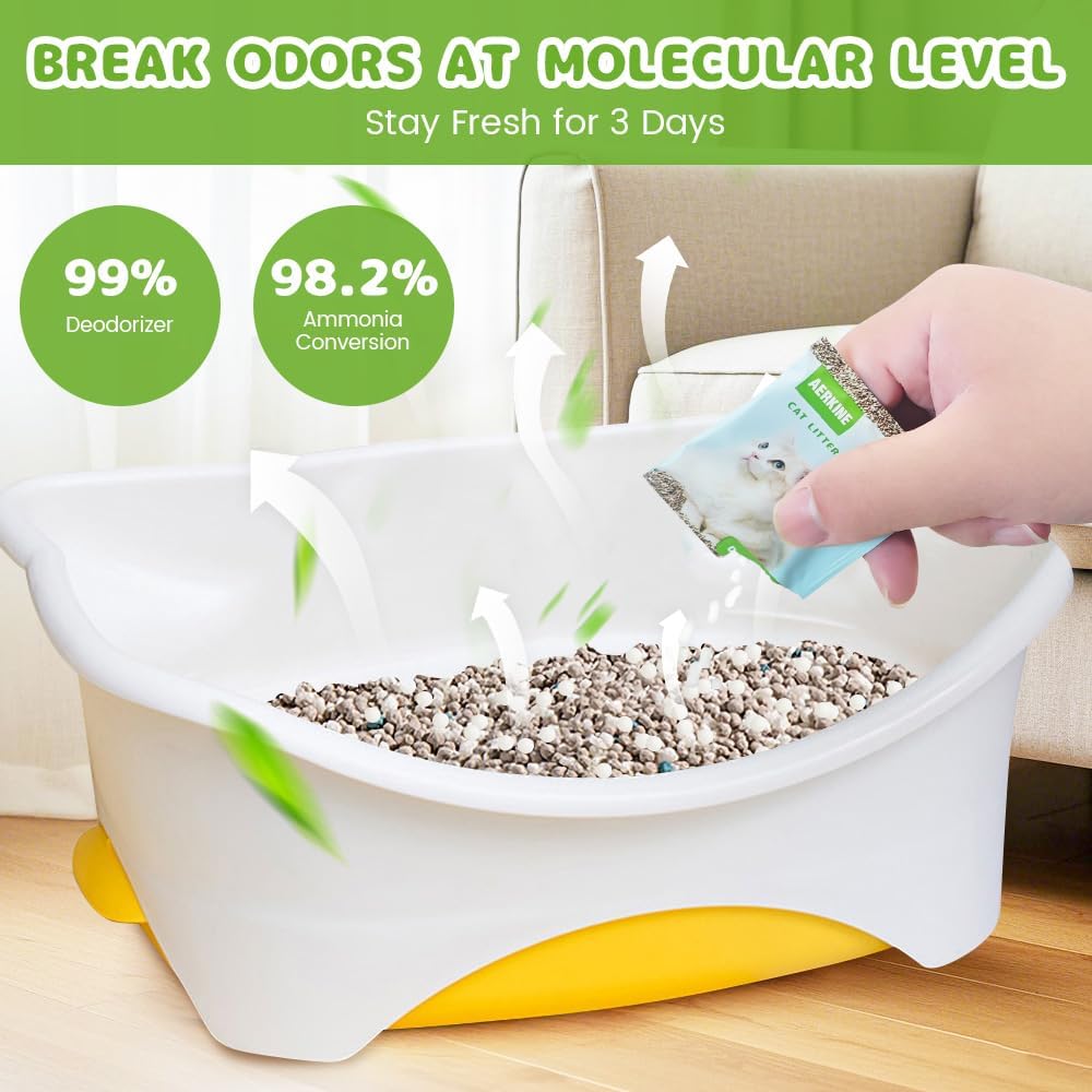 Cat Litter Deodorizer - Pet Odor Eliminator For Home Non Toxic and Safe for Kittens, Cat Box Odor Eliminator (30packs)