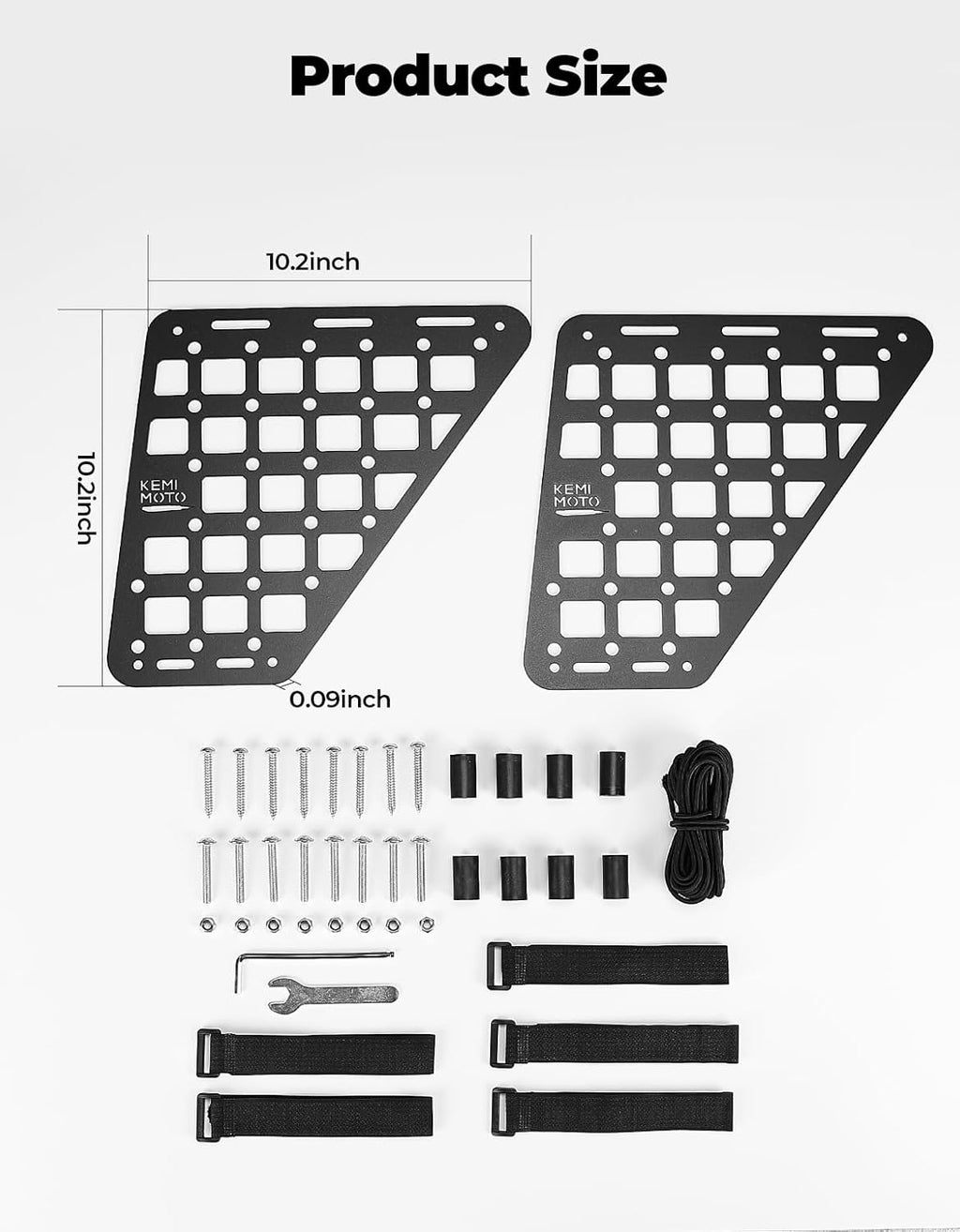 KEMIMOTO Seat Side Molle Panels for Vehicles Storage Gears Accessories Molle Panel Compatible with Polaris Ranger XP 1000 2018-2024