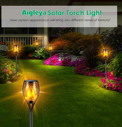 Solar Lights Outdoor 99 LED Higher & Larger Flickering Flame Solar Torch Lights 43" Waterproof Outdoor Lighting Solar Powered Pathway Lights Christmas Decorations for Garden Patio Yard, 4Pack