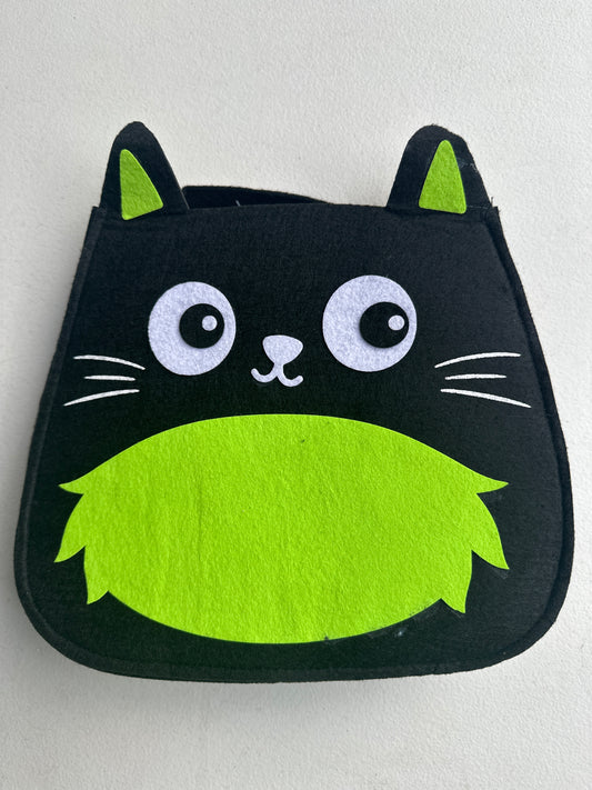Way To Celebrate Halloween Black Felt Cat Trick Or Treat Candy Bag