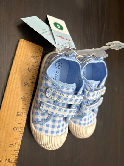 Cat & Jack Baby Gingham Hook-and-Loop Sneakers – Blue (Size 9)