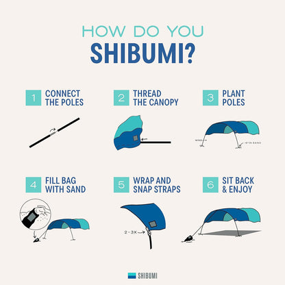 Shibumi Shade®, World's Best Beach Shade, The Original Wind-Powered® Beach Canopy with Wind Assist Included, Provides 150 Sq. Ft. of Shade, Compact & Easy to Carry, Sets up in 3 Minutes