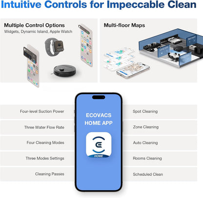 ECOVACS Robotics - N30 PRO OMNI Robot Vacuum & Spinning Mop with Auto-Cleaning Station - Black